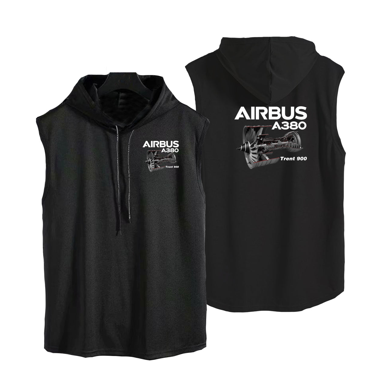Airbus A380 & Trent 900 Engine Designed Hooded Tank Tops