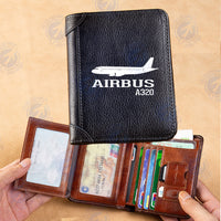 Thumbnail for Airbus A320 Printed Designed Leather Wallets