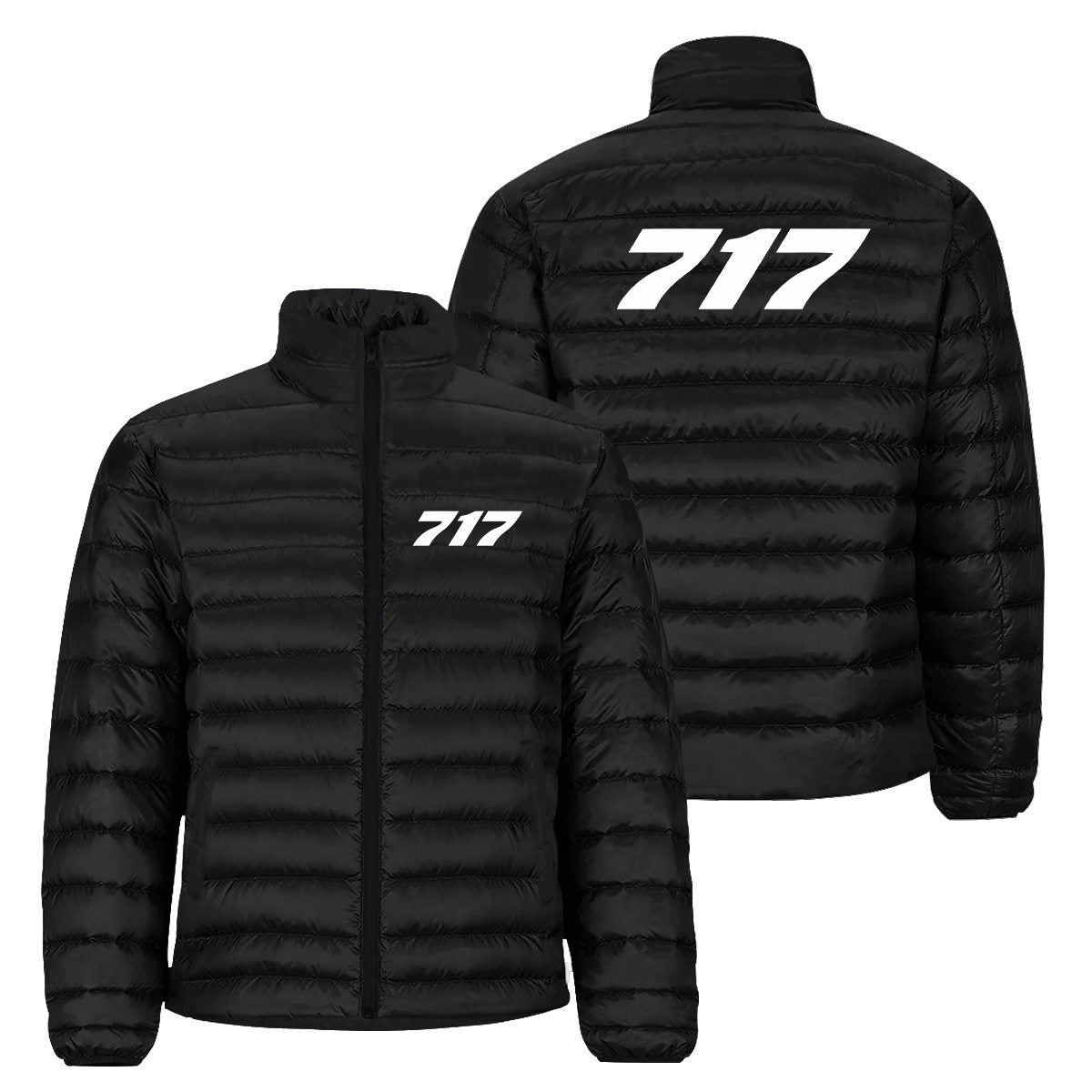 717 Flat Text Designed Padded Jackets