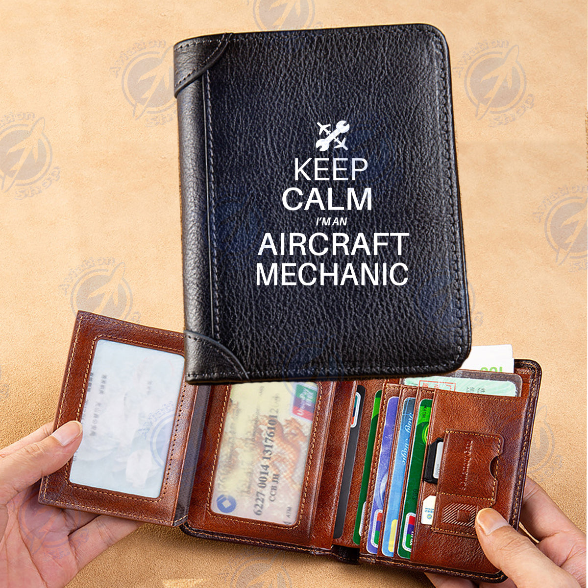 Aircraft Mechanic Designed Leather Wallets
