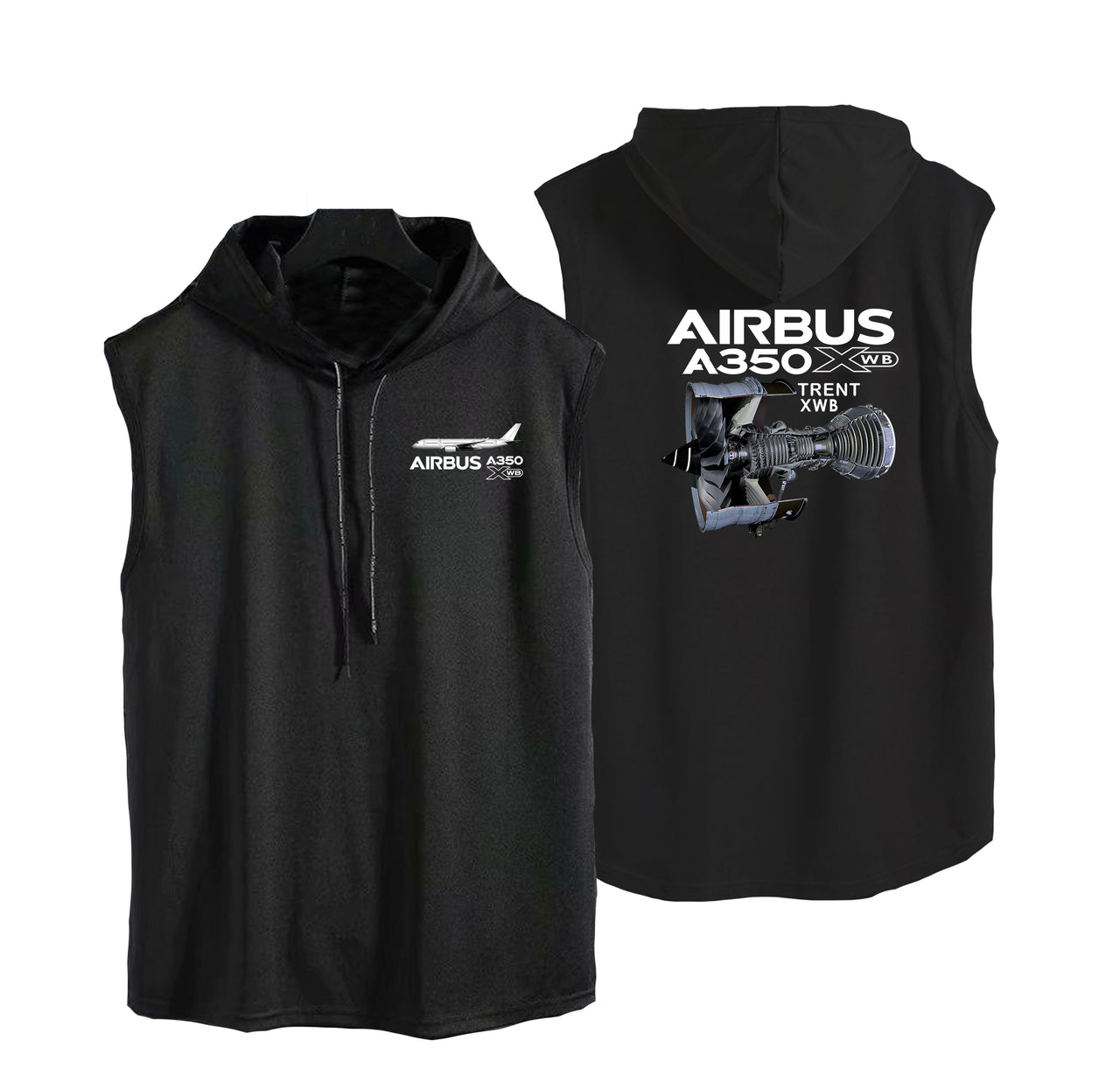 Airbus A350 & Trent XWB Engine Designed Hooded Tank Tops