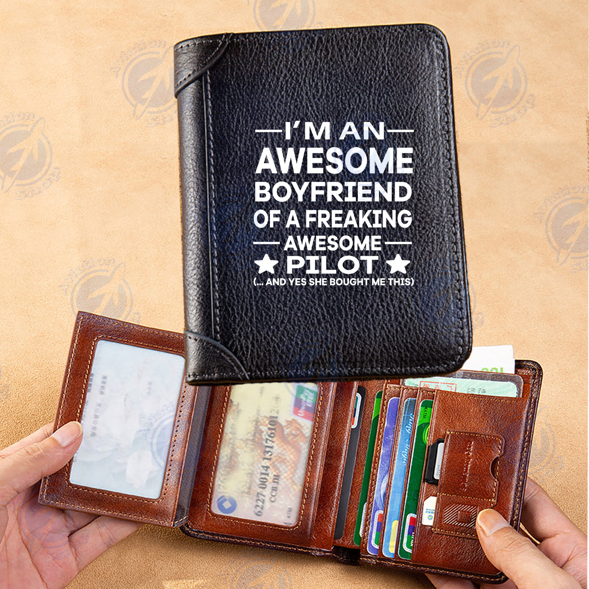 I am an Awesome Boyfriend Designed Leather Wallets