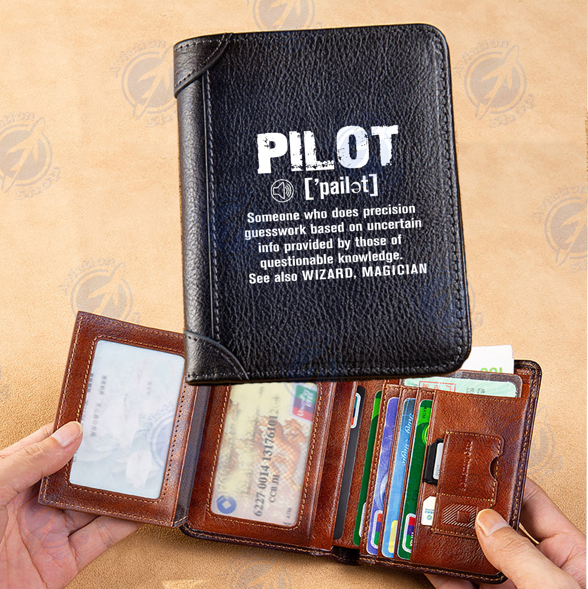 Pilot [Noun] Designed Leather Wallets