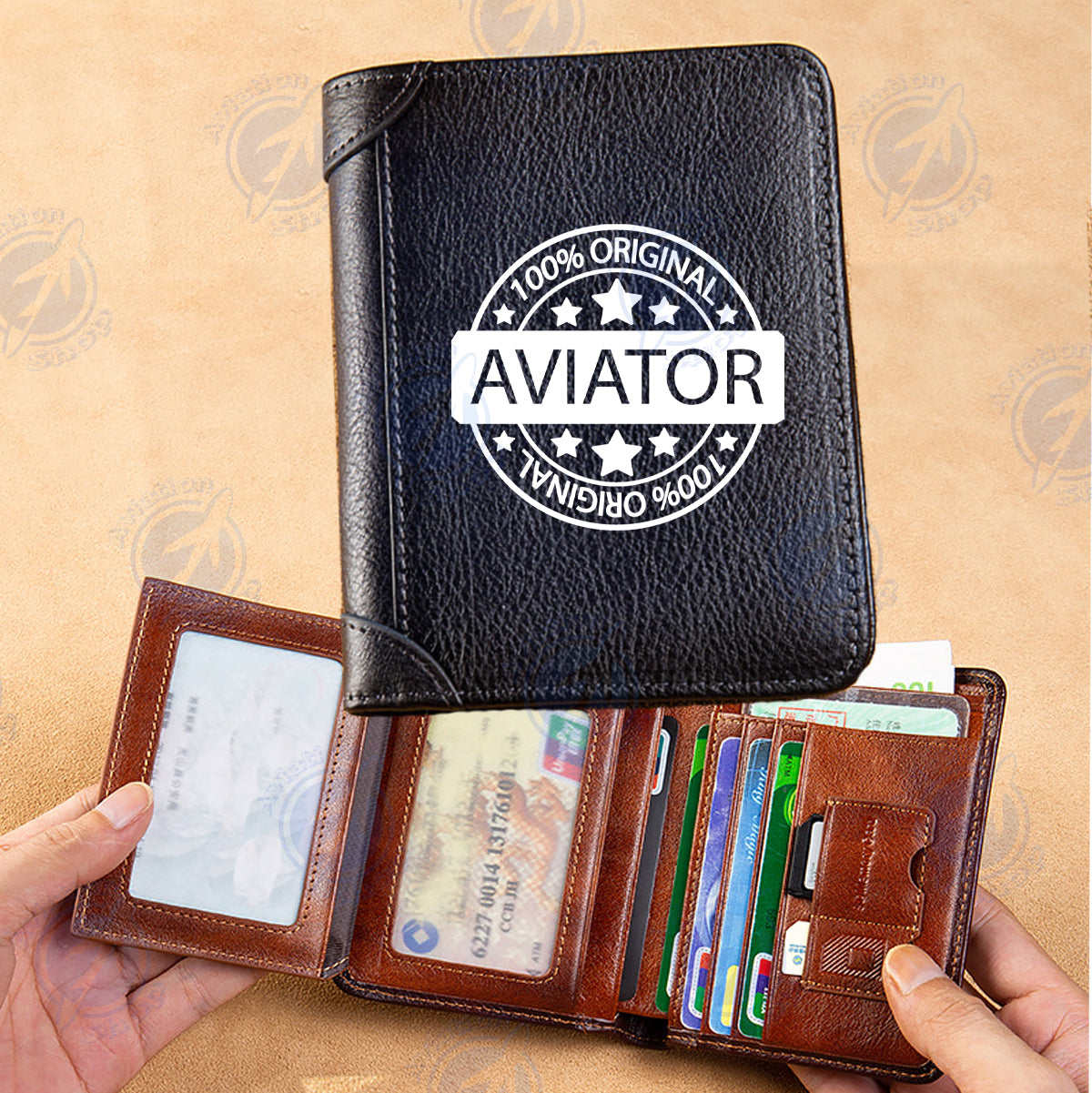 100 Original Aviator Designed Leather Wallets