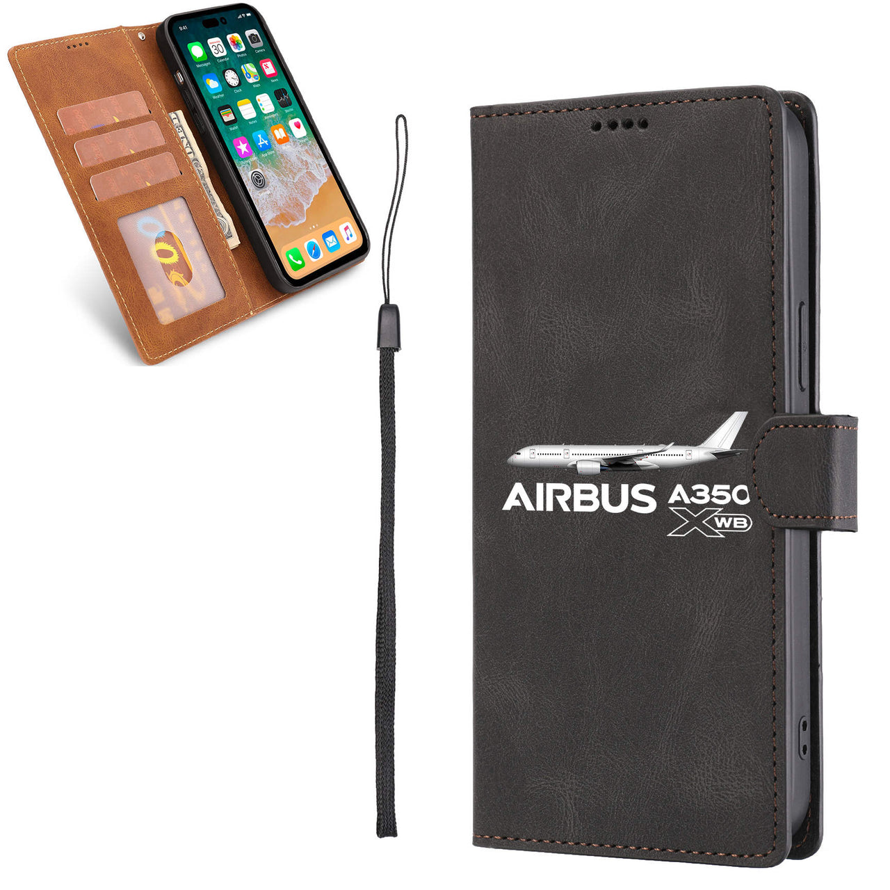 The Airbus A350 WXB Designed Leather iPhone Cases