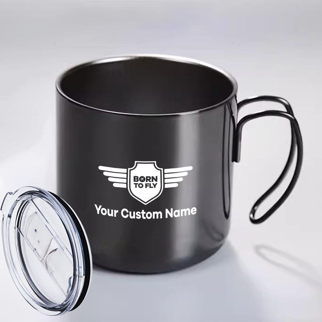 Custom Name (Badge 5) Designed Stainless Steel Portable Mugs