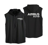 Thumbnail for Airbus A319 & Text Designed Hooded Tank Tops