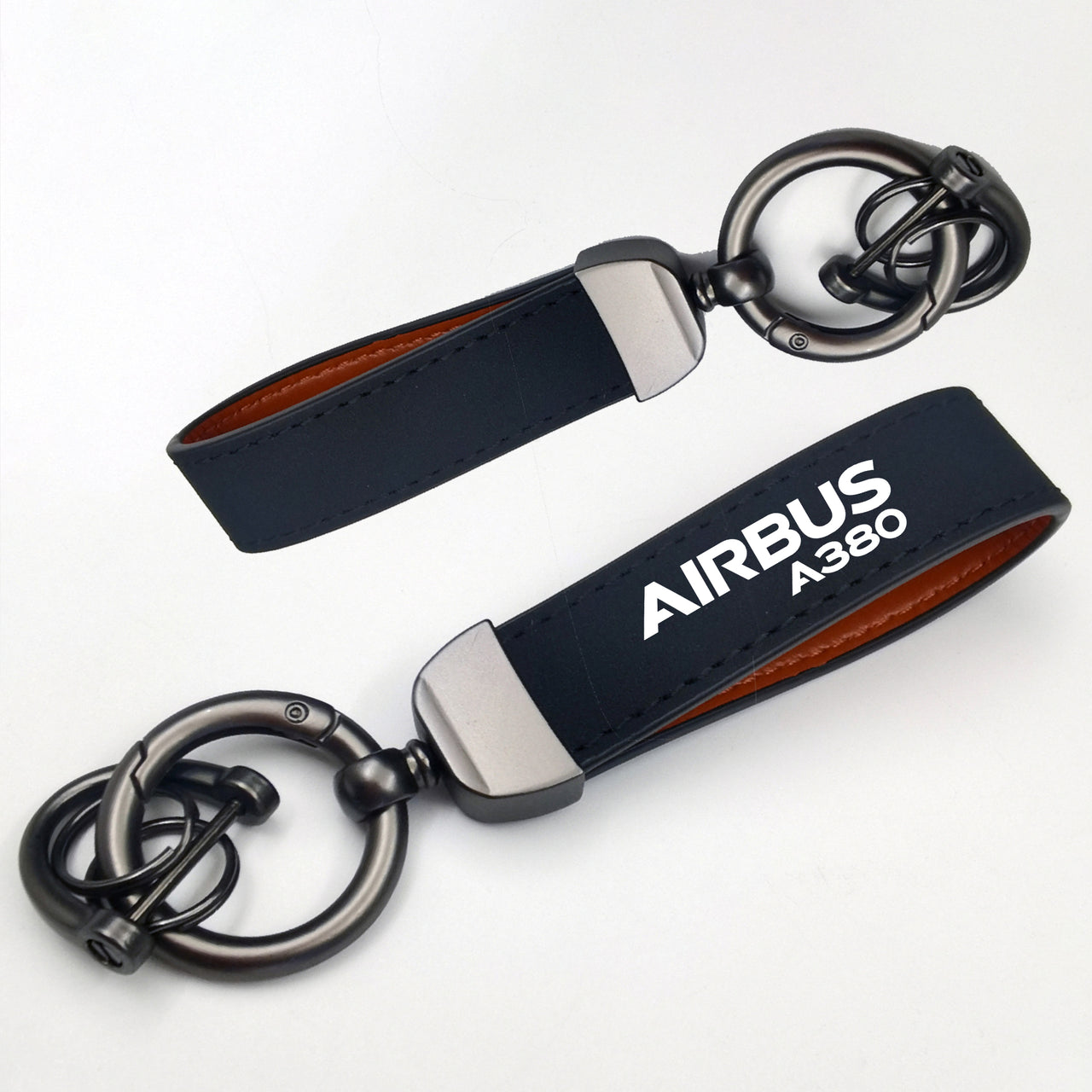 Airbus A380 & Text Designed Horseshoe Buckle Key Chains