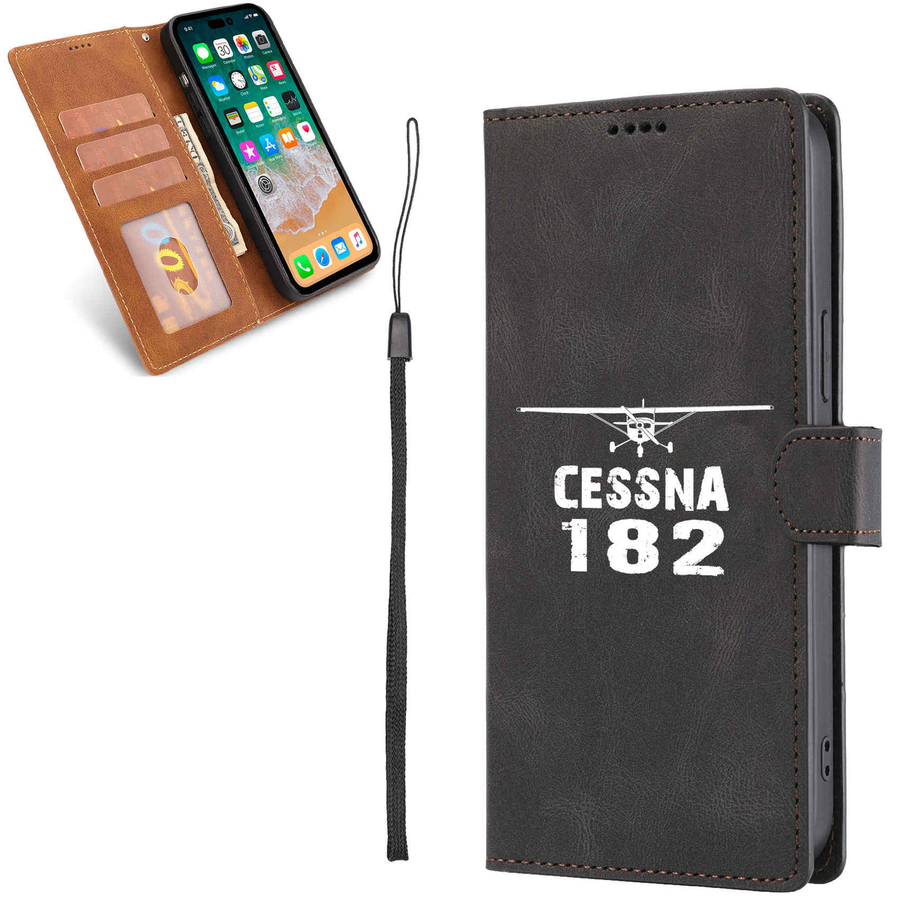 Cessna 182 & Plane Designed Leather Samsung S & Note Cases