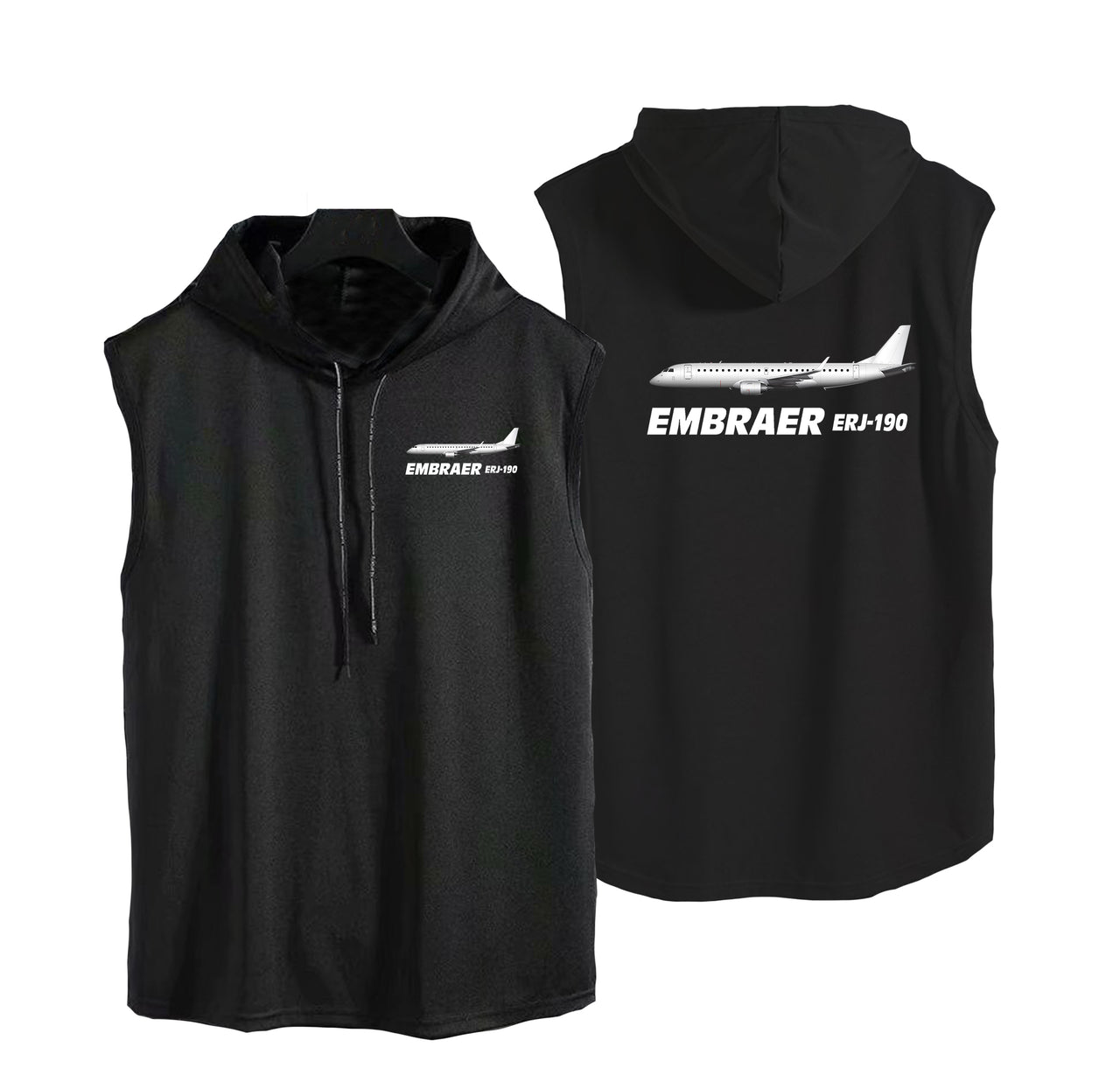 The Embraer ERJ-190 Designed Hooded Tank Tops
