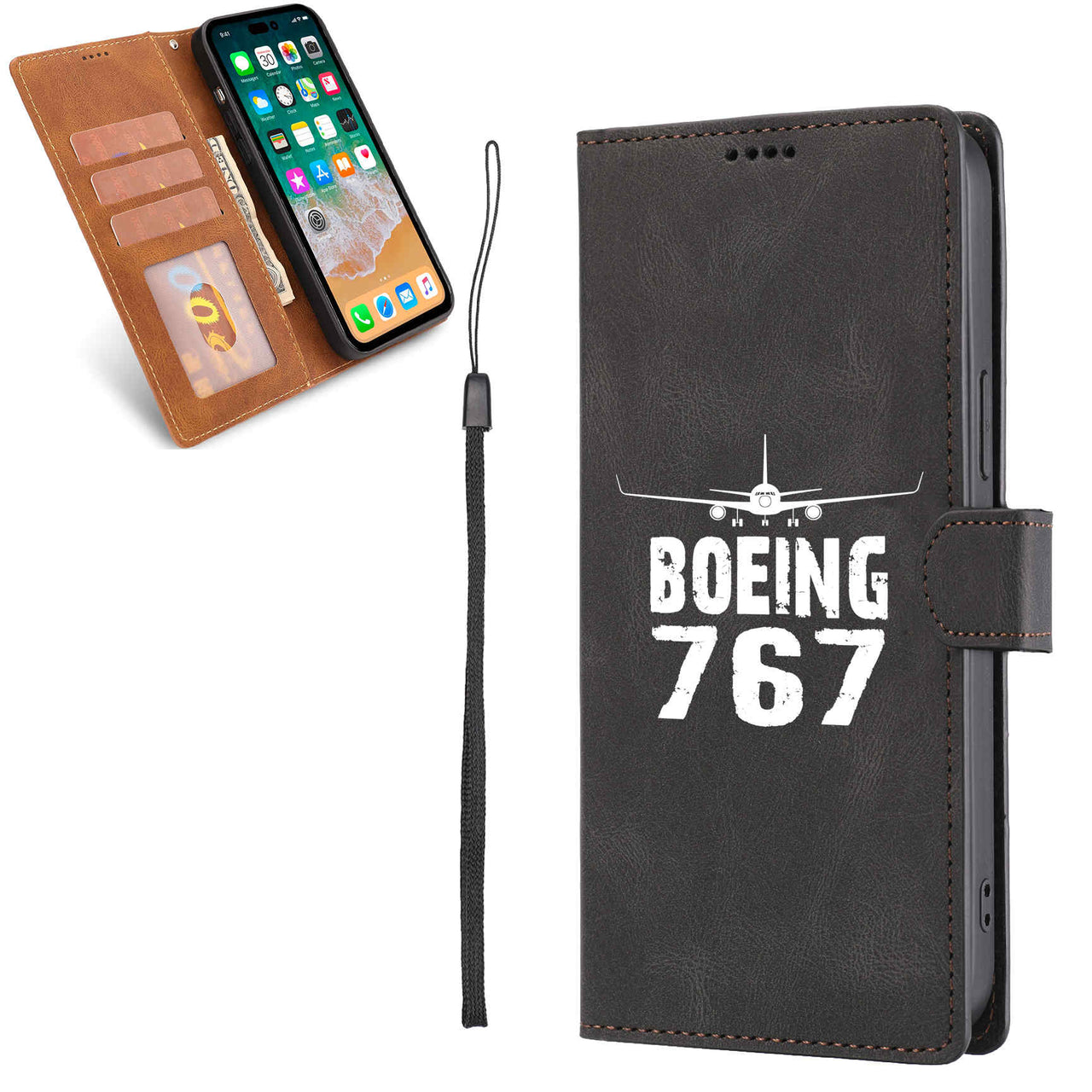 Boeing 767 & Plane Designed Leather Samsung S & Note Cases