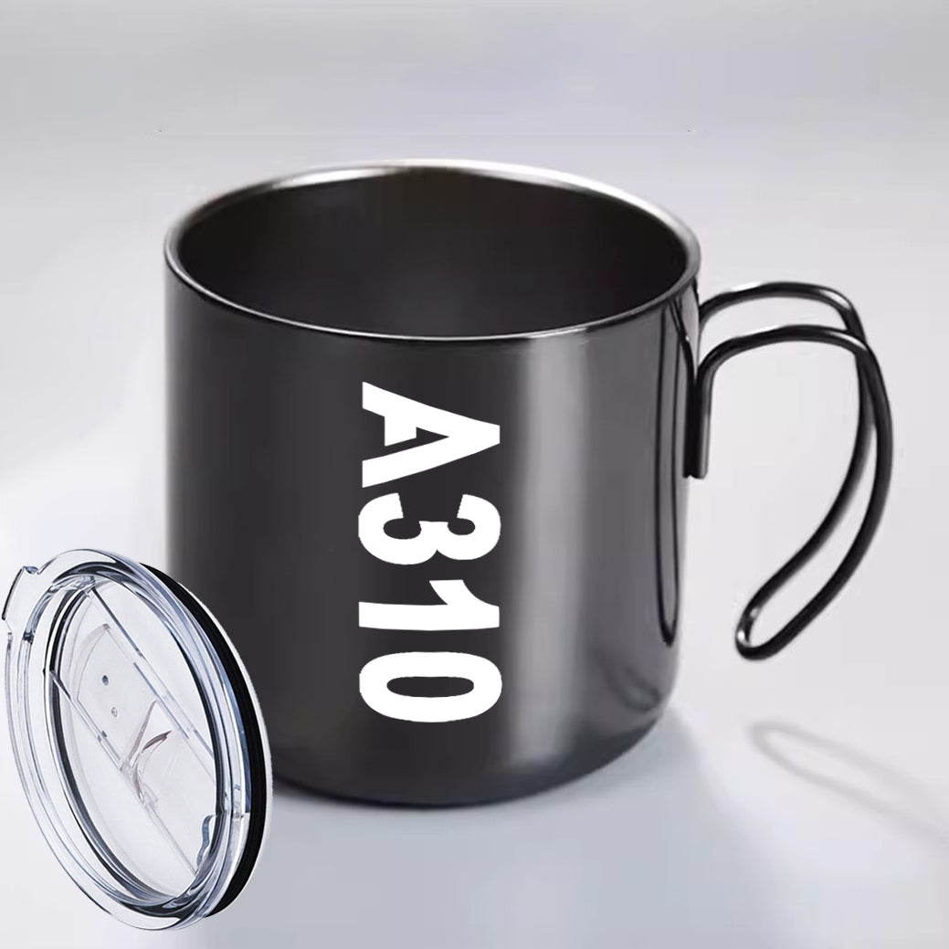 A310 Text Designed Stainless Steel Portable Mugs