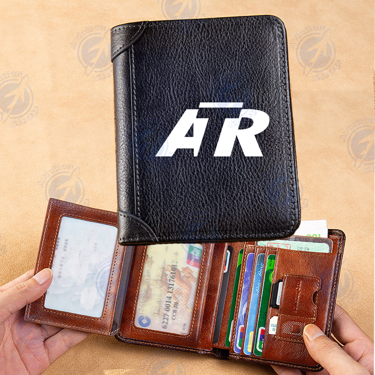 ATR & Text Designed Leather Wallets