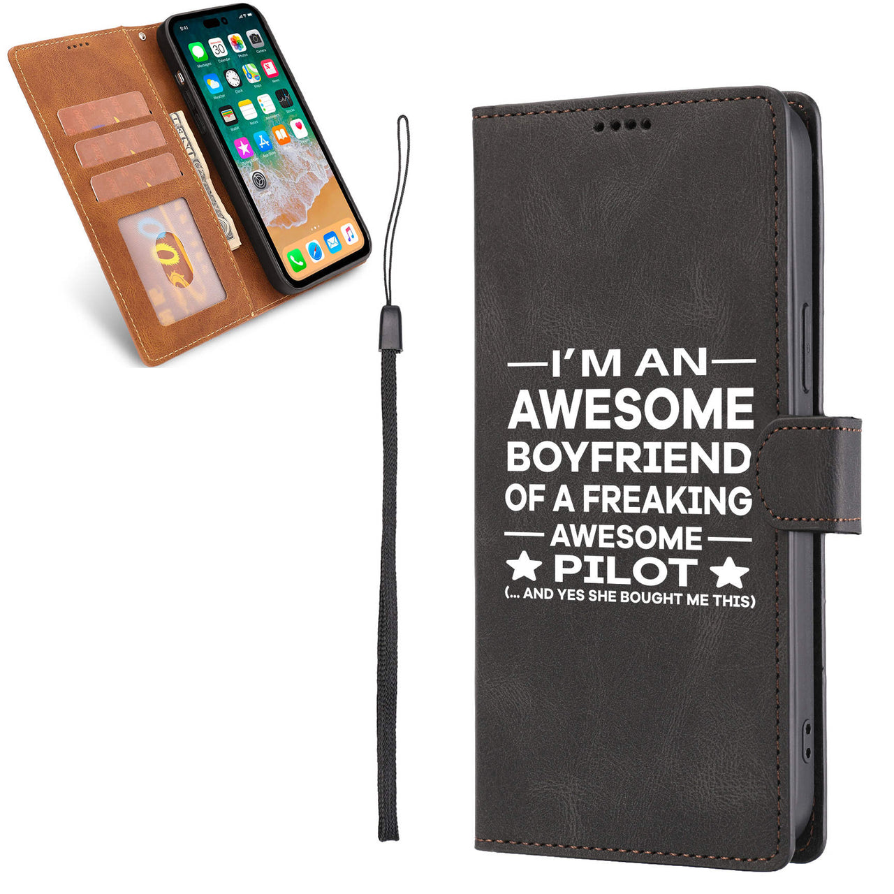 I am an Awesome Boyfriend Designed Leather iPhone Cases