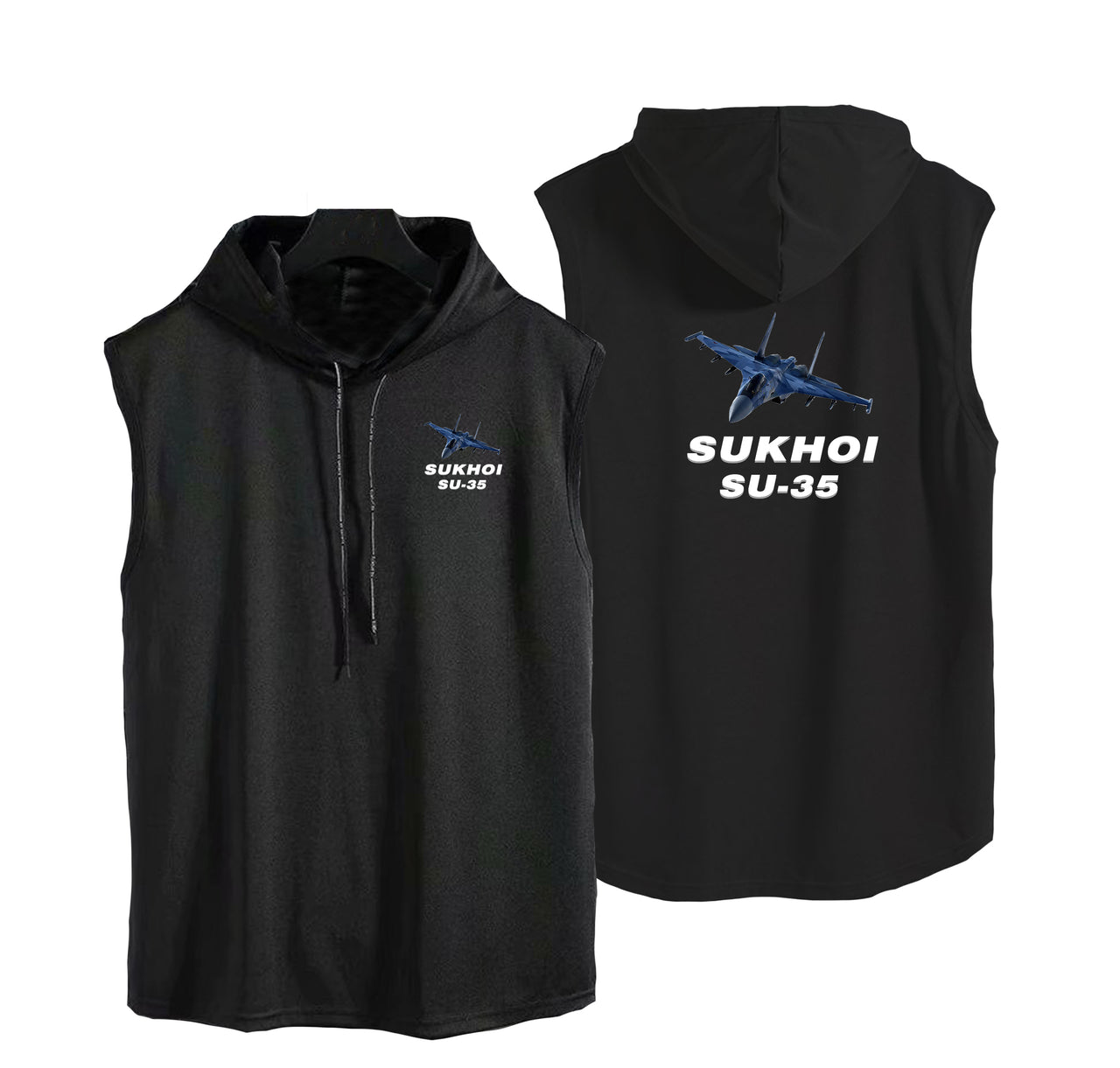 The Sukhoi SU-35 Designed Hooded Tank Tops
