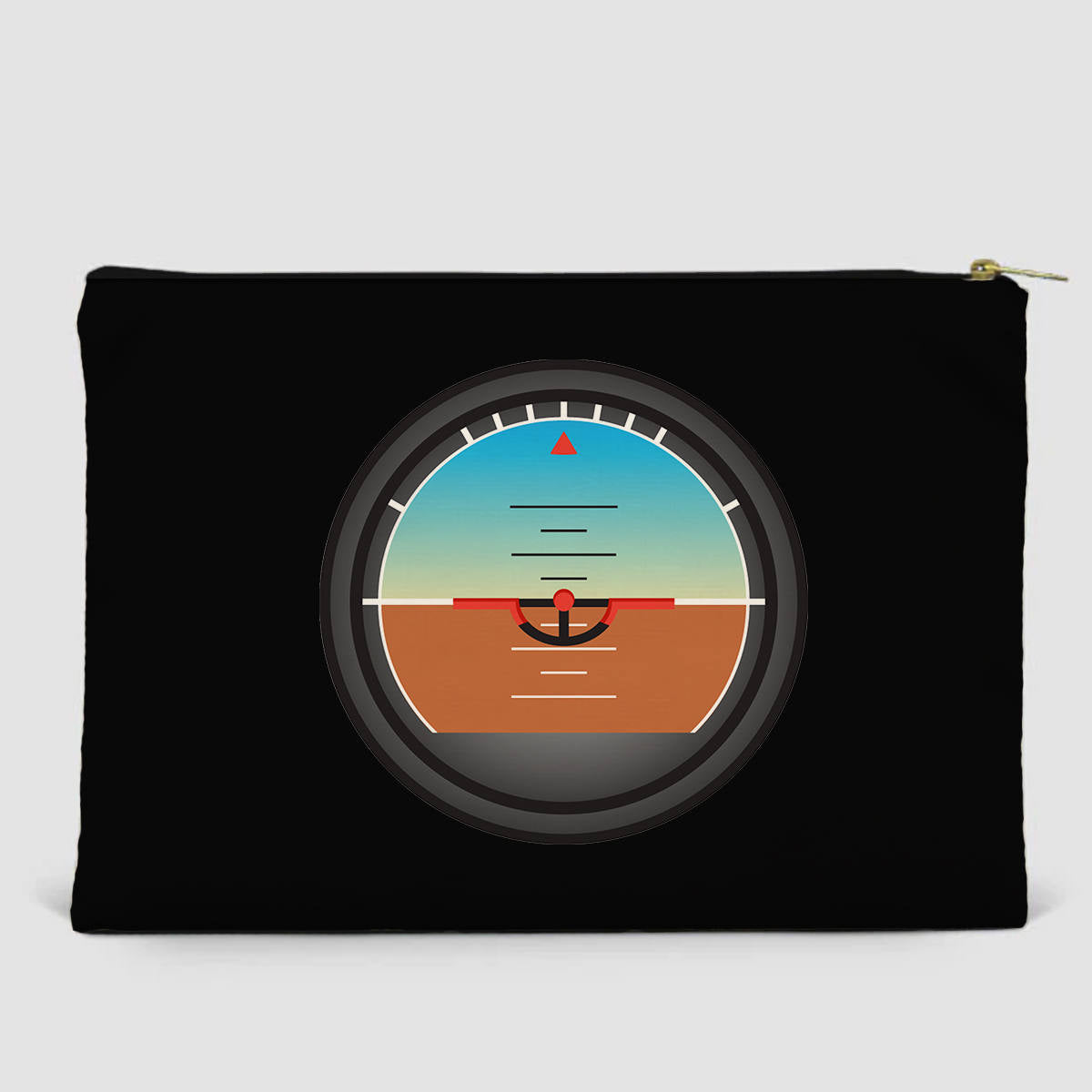 Airplane Instruments (Gyro Horizon) Designed Zipper Pouch