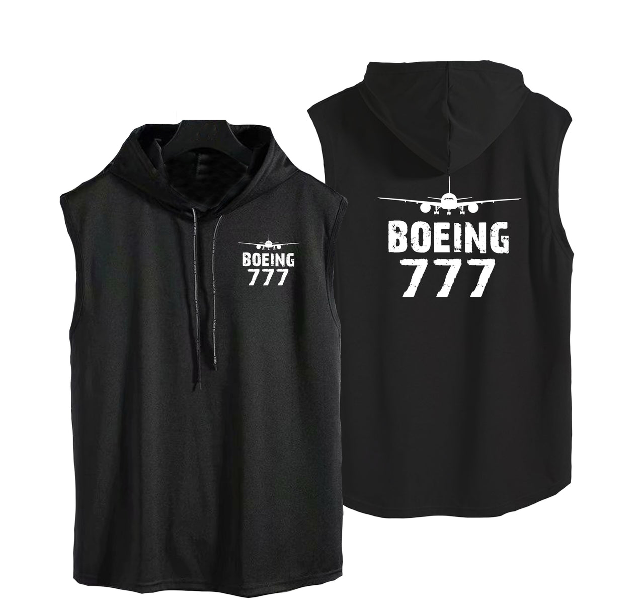 Boeing 777 & Plane Designed Hooded Tank Tops