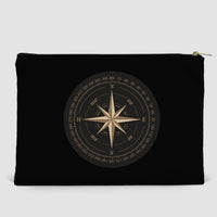 Thumbnail for Black Vintage Style Compass Designed Zipper Pouch