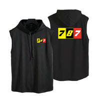 Thumbnail for Flat Colourful 787 Designed Hooded Tank Tops