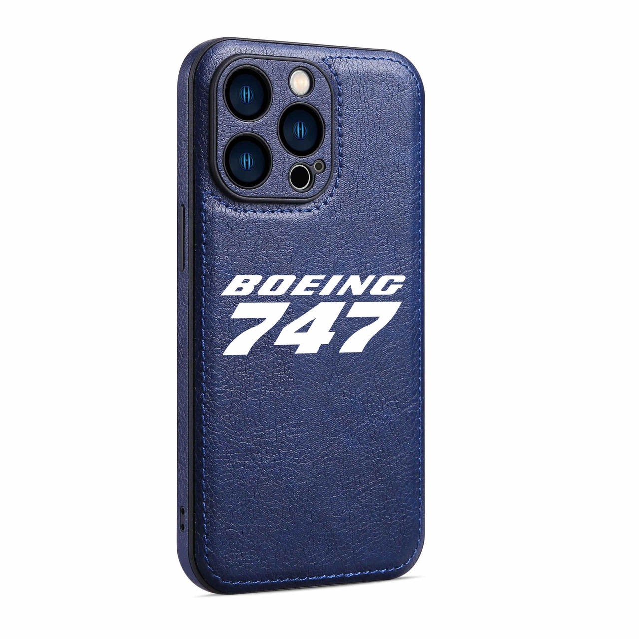 Boeing 747 & Text Designed Leather iPhone Cases