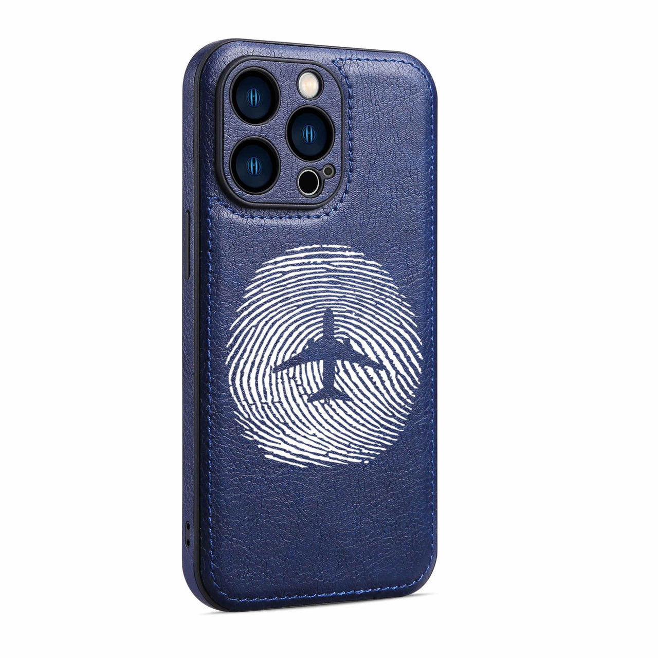 Aviation Finger Print Designed Leather iPhone Cases
