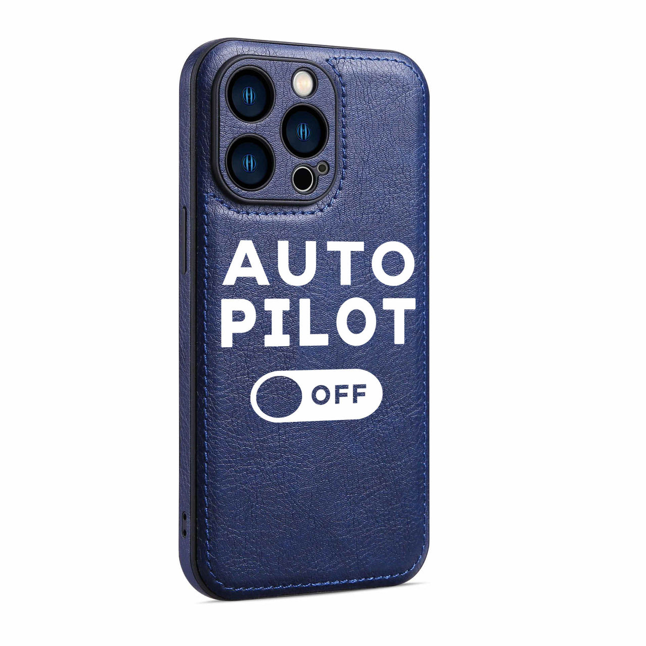 Auto Pilot Off Designed Leather iPhone Cases