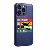 Thumbnail for Husband & Dad & Pilot & Legend Designed Leather iPhone Cases
