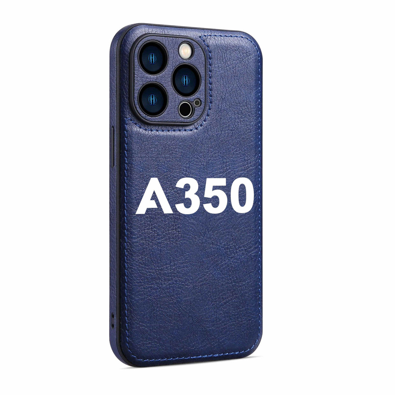 A350 Flat Text Designed Leather iPhone Cases