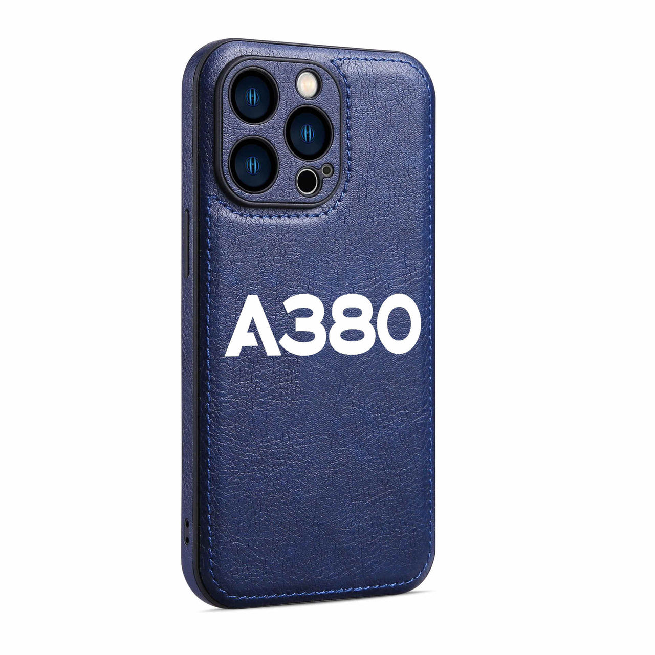 A380 Flat Text Designed Leather iPhone Cases