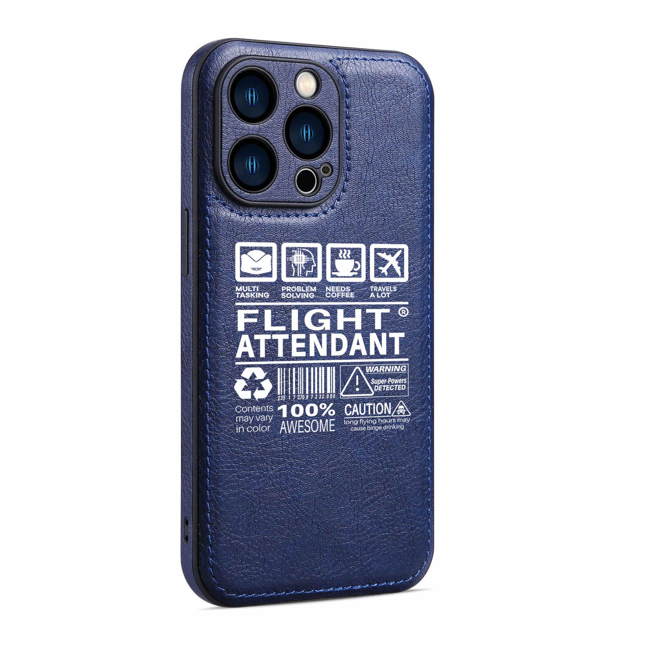 Flight Attendant Label Designed Leather iPhone Cases