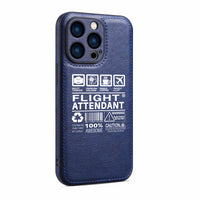 Thumbnail for Flight Attendant Label Designed Leather iPhone Cases