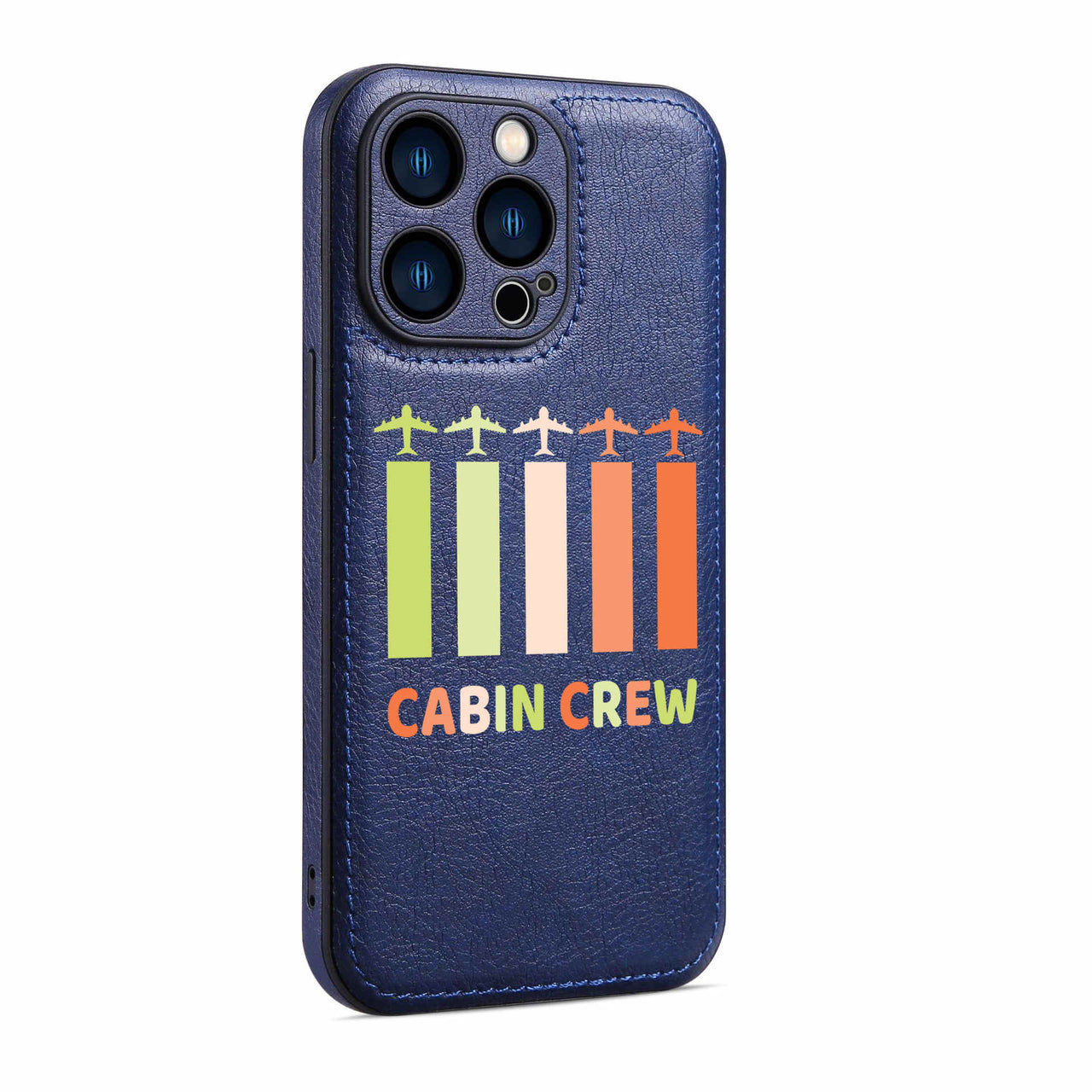Colourful Cabin Crew Designed Leather iPhone Cases