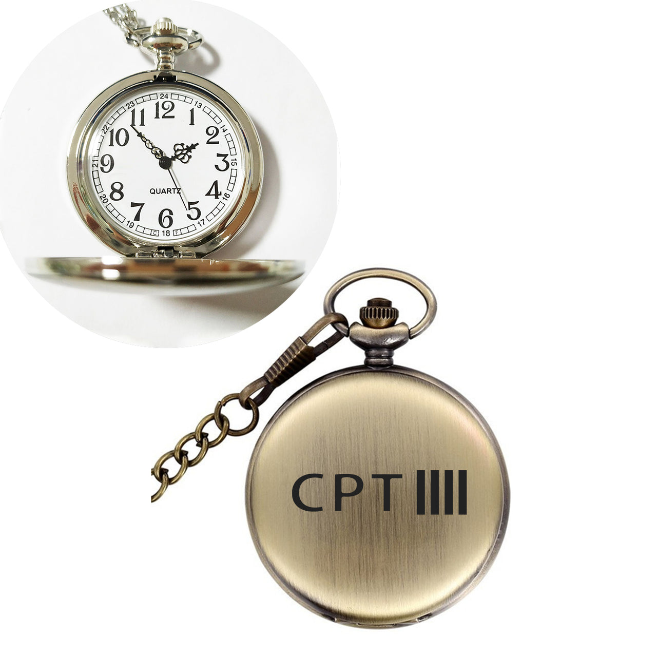 CPT 4 Lines Designed Pocket Watches Aviation Shop