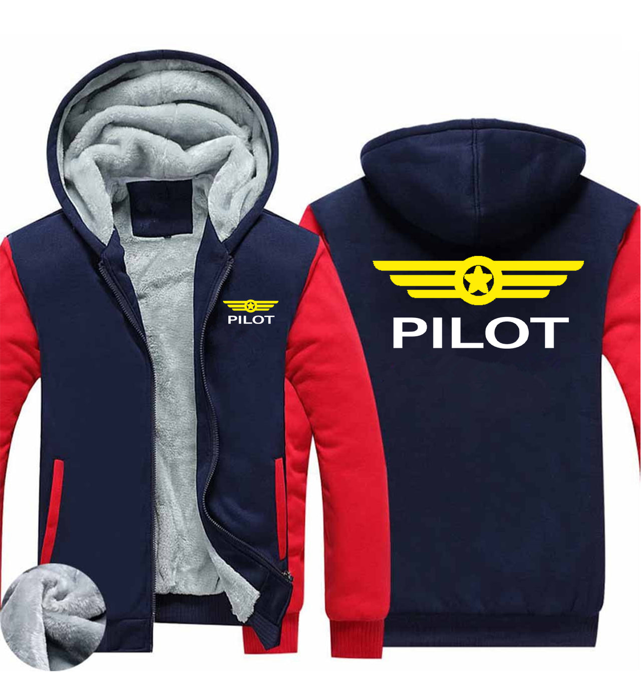 Pilot & Badge Designed Zipped Sweatshirts