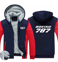 Thumbnail for Boeing 787 & Text Designed Zipped Sweatshirts