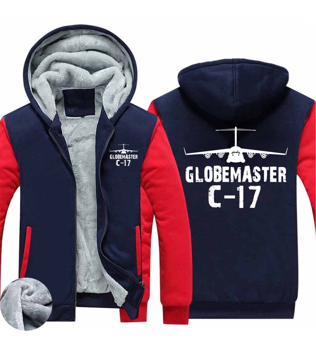 GlobeMaster C-17 & Plane Designed Zipped Sweatshirts