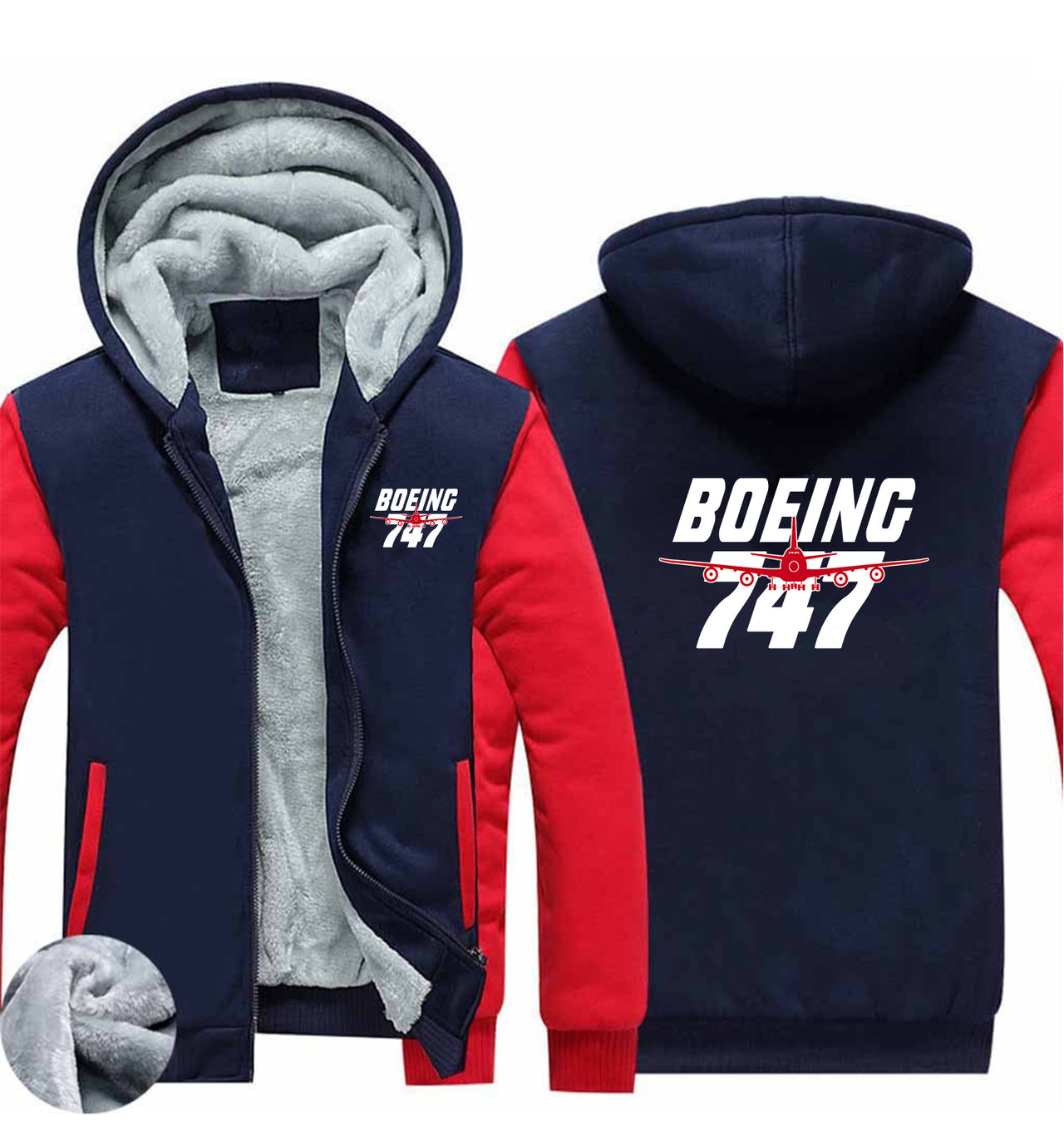 Amazing Boeing 747 Designed Zipped Sweatshirts