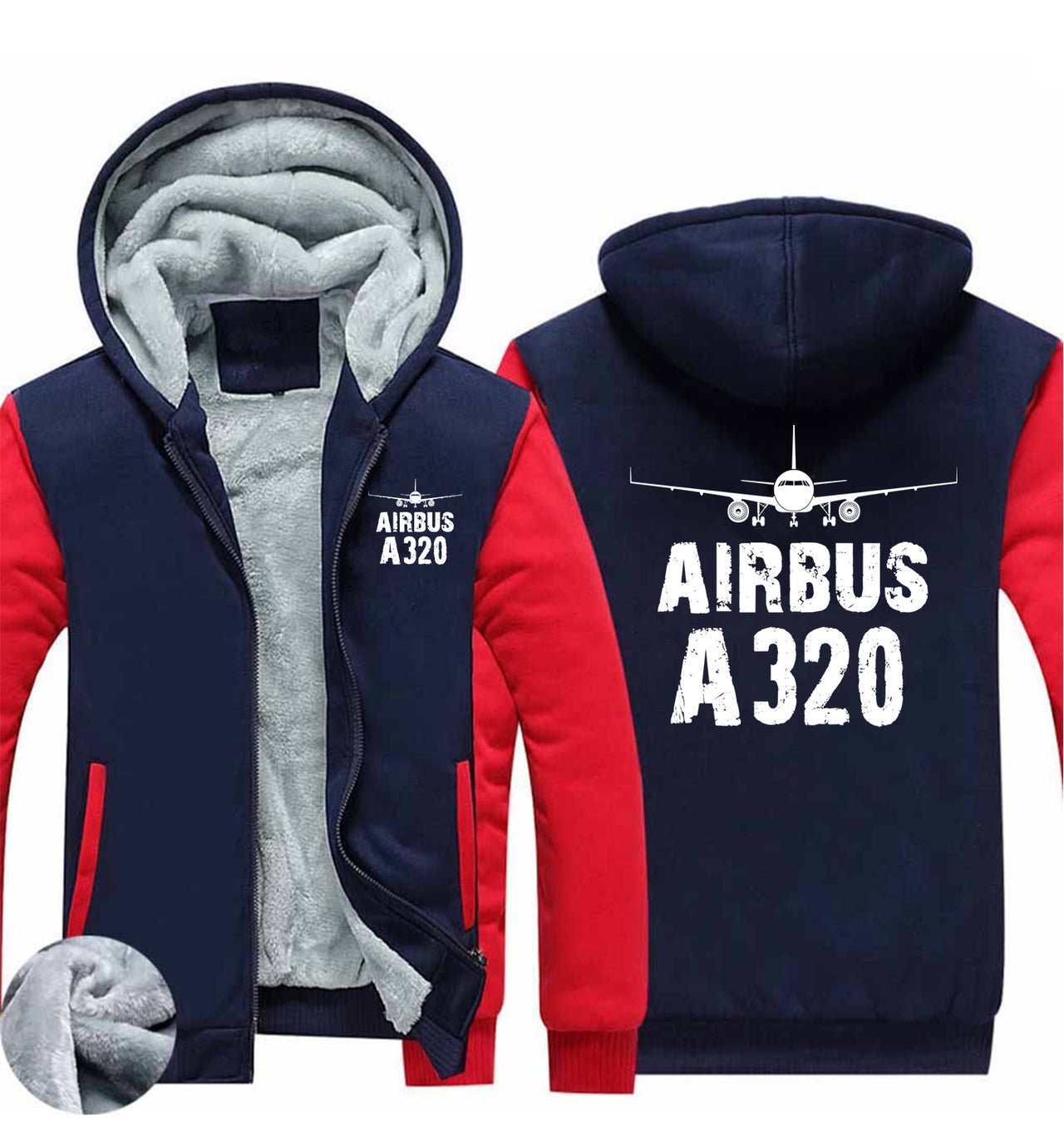 Airbus A320 & Plane Designed Zipped Sweatshirts