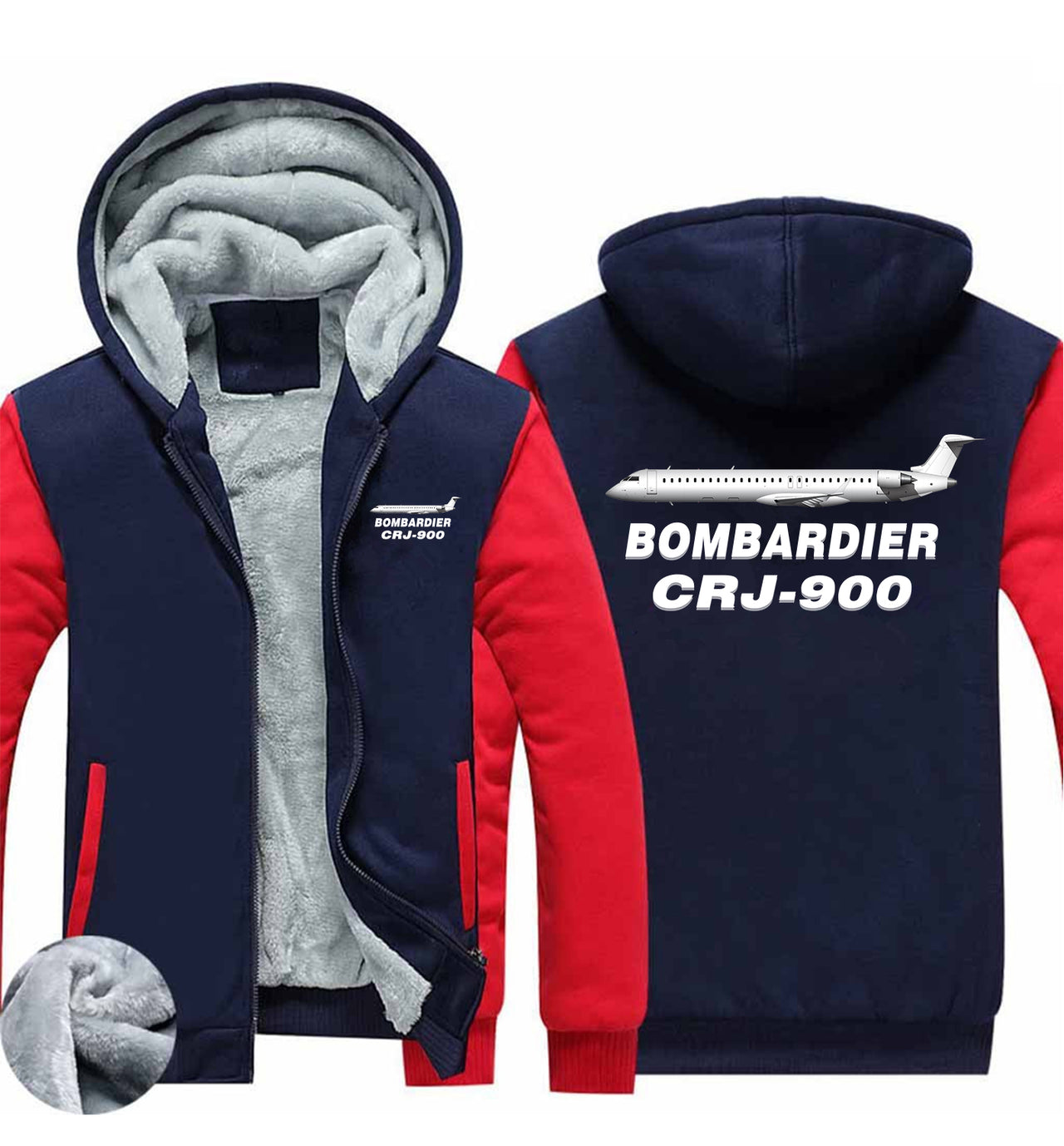Bombardier CRJ-900 Designed Zipped Sweatshirts
