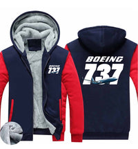 Thumbnail for Super Boeing 737+Text Designed Zipped Sweatshirts