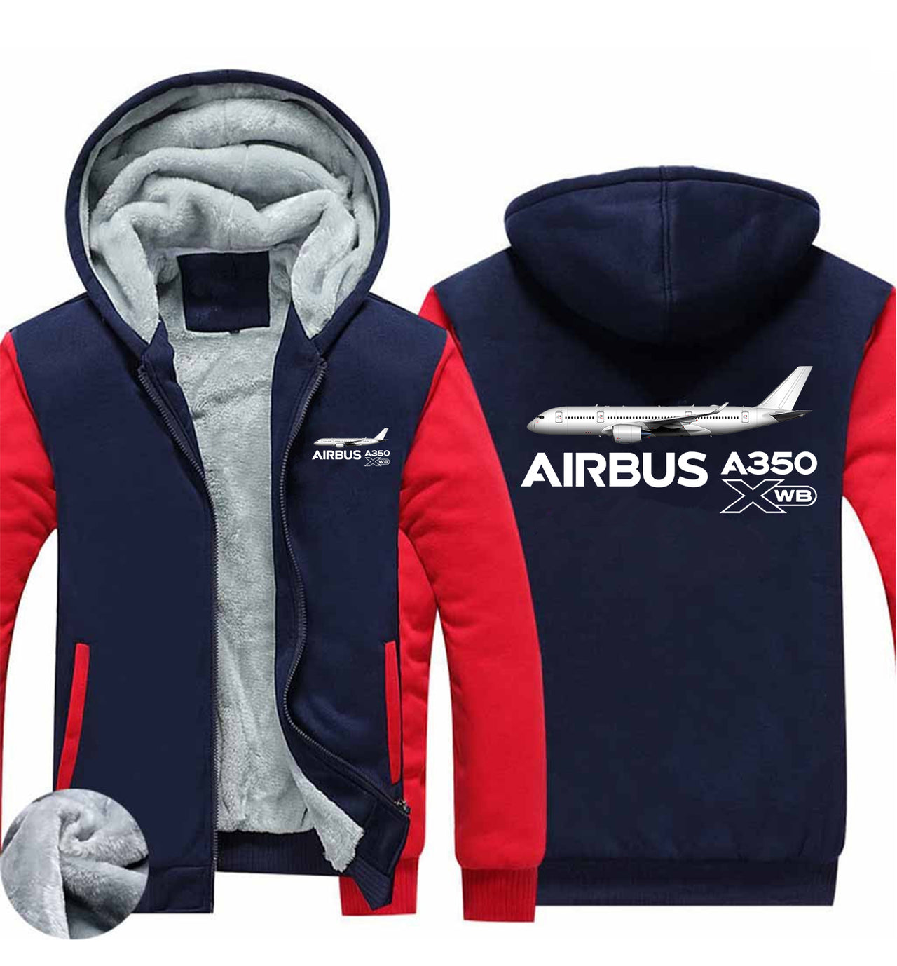 The Airbus A350 WXB Designed Zipped Sweatshirts