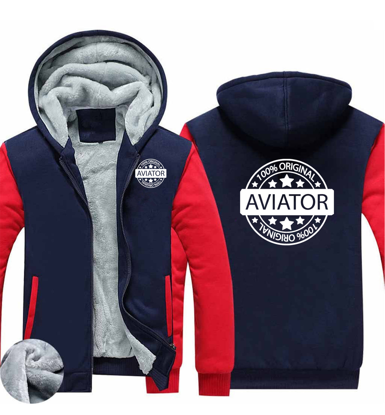 %100 Original Aviator Designed Zipped Sweatshirts