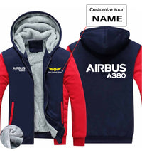 Thumbnail for Airbus A380 & Text Designed Zipped Sweatshirts