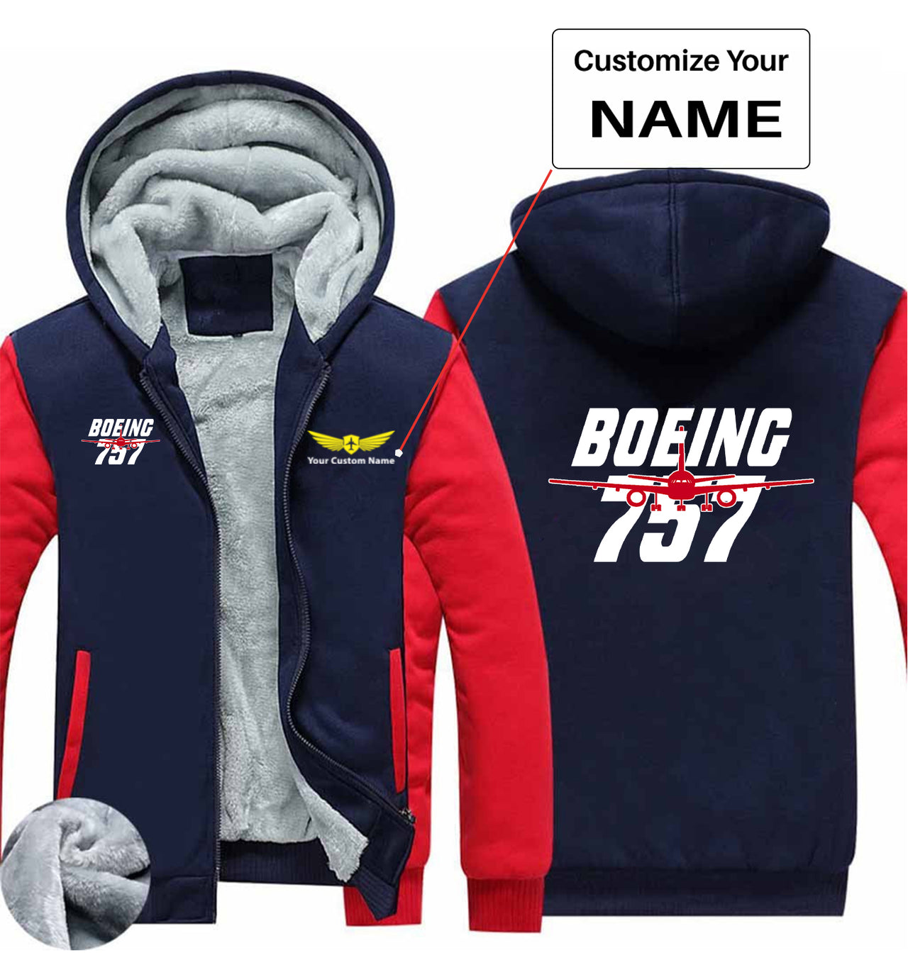 Amazing Boeing 757 Designed Zipped Sweatshirts