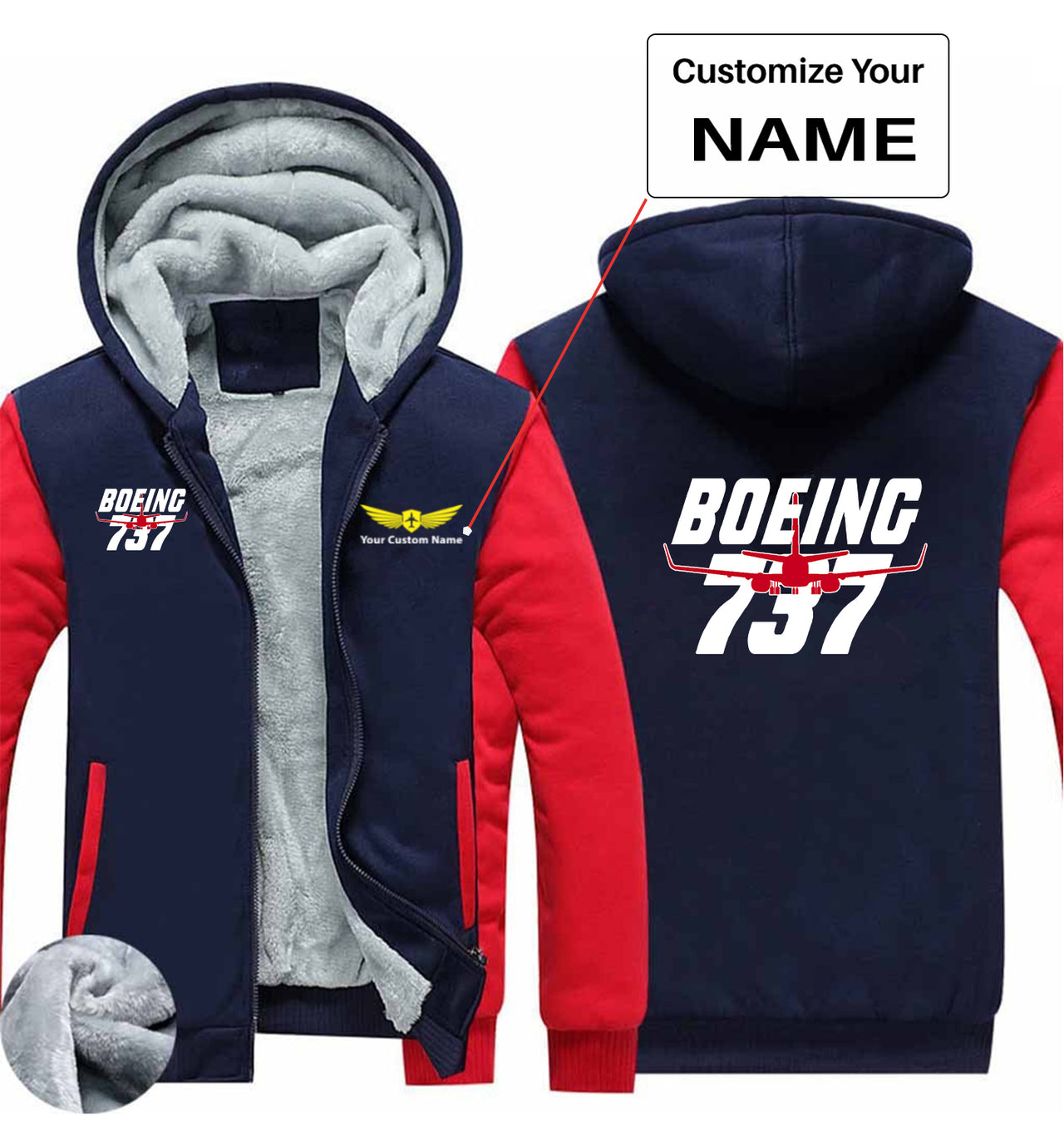Amazing Boeing 737 Designed Zipped Sweatshirts