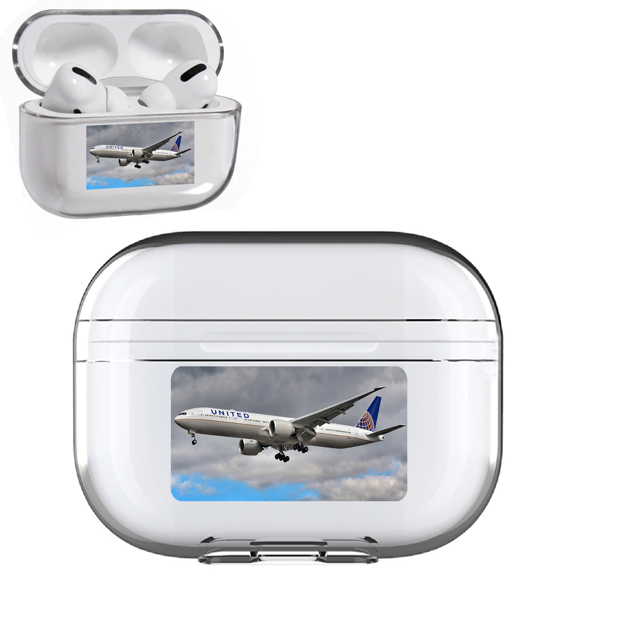 United Airways Boeing 777 Designed Transparent Earphone AirPods "Pro" Cases