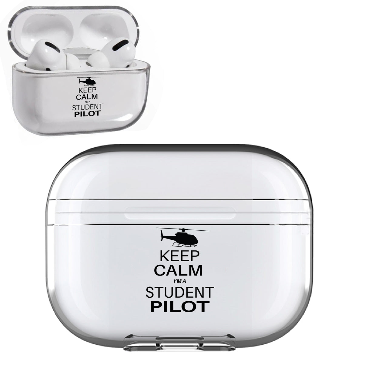 Student Pilot (Helicopter) Designed Transparent Earphone AirPods "Pro" Cases