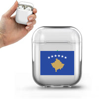 Thumbnail for Kosovo Flag Designed Transparent Earphone AirPods Cases
