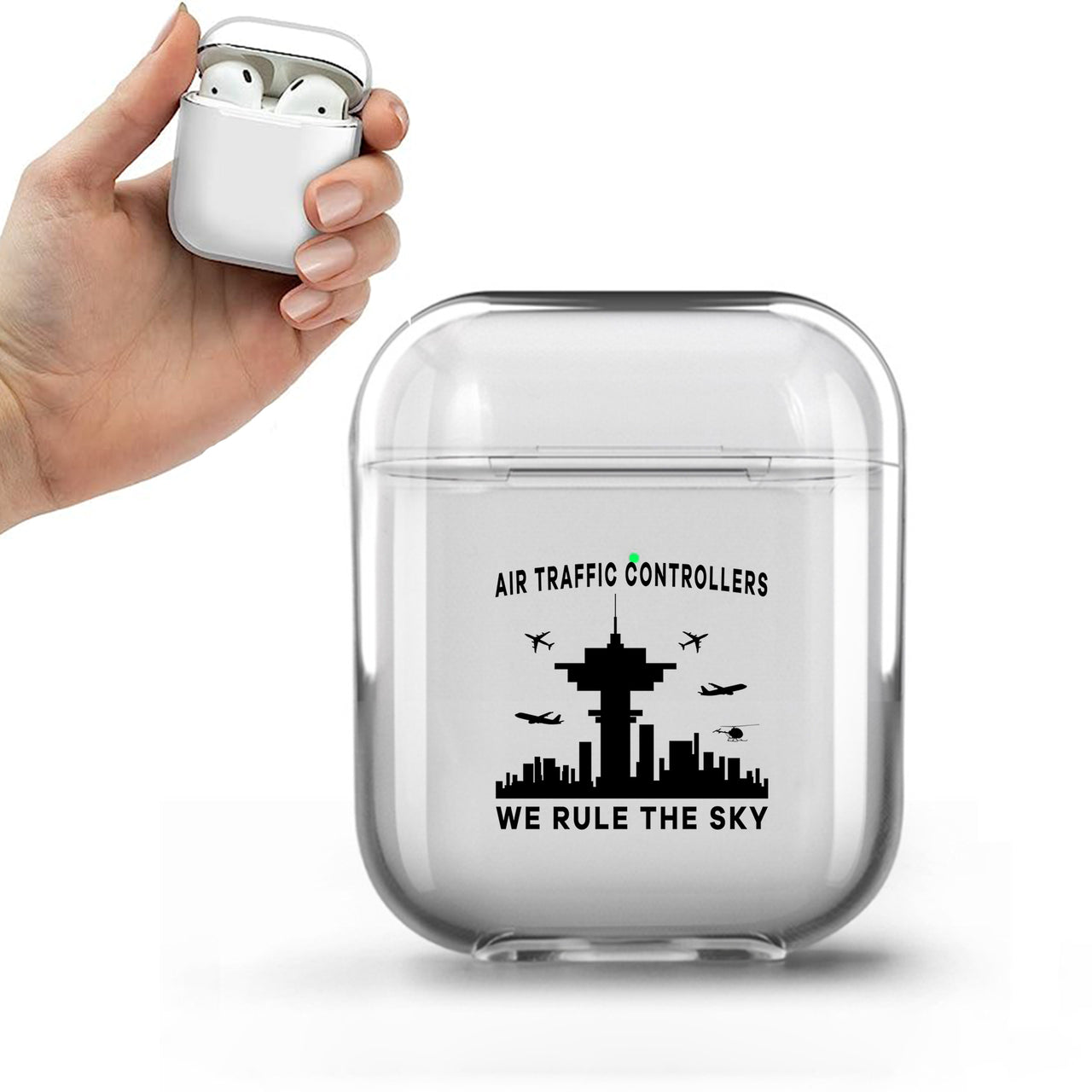 Air Traffic Controllers - We Rule The Sky Designed Transparent Earphone AirPods Cases