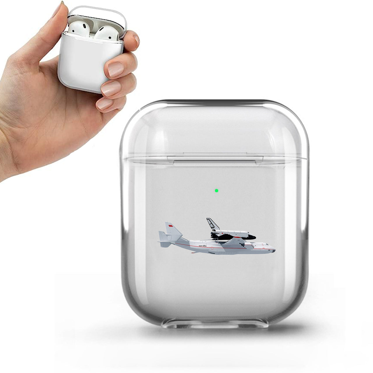 Antonov 225 and Burane Designed Transparent Earphone AirPods Cases